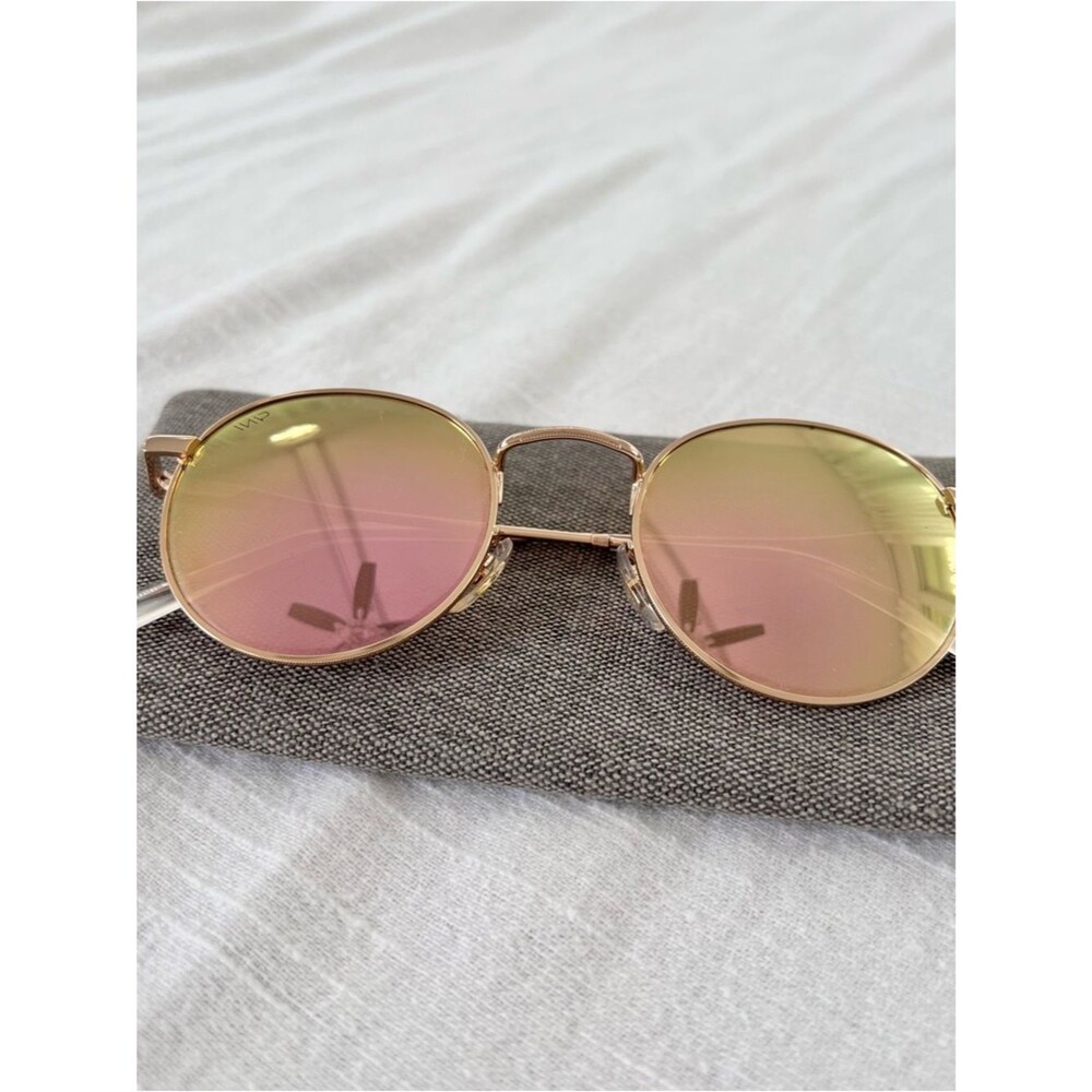 WMP Eyewear Nevada Sunglasses Gold with Pink Polarized Lens - Picture 3 of 6